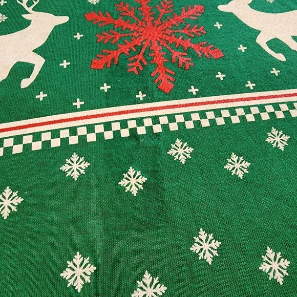 Men's Christmas Ugly Sweater Reindeer Snowflake Holiday Festive T Shirt XL - Picture 7 of 8